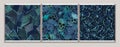 Blue camo patterns with roses, skulls, horoscope Royalty Free Stock Photo