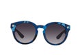 Blue camouflage print sunglasses with black gradient lens