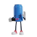 blue can of soft drink cartoon character make video calls