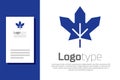 Blue Canadian maple leaf icon isolated on white background. Canada symbol maple leaf. Logo design template element Royalty Free Stock Photo