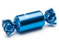 Blue candy wrapper isolated on white background Royalty Free Stock Photo
