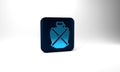 Blue Canteen water bottle icon isolated on grey background. Tourist flask icon. Jar of water use in the campaign. Blue