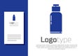 Blue Canteen water bottle icon on white background. Tourist flask icon. Jar of water use in the campaign. Logo design