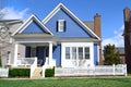 Blue Cape Cod Style Dream Home Royalty Free Stock Photo