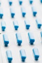 Blue capsule pills blister pack Royalty Free Stock Photo