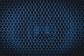 Blue car audio speaker with protector cover background Royalty Free Stock Photo