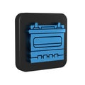 Blue Car battery icon isolated on transparent background. Accumulator battery energy power and electricity accumulator