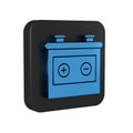 Blue Car battery icon isolated on transparent background. Accumulator battery energy power and electricity accumulator