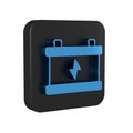 Blue Car battery icon isolated on transparent background. Accumulator battery energy power and electricity accumulator