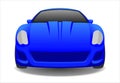 Blue Car, Front view. Fast Racing car. Modern flat Vector illustration