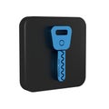 Blue Car key icon isolated on transparent background. Black square button. Royalty Free Stock Photo