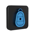 Blue Car key with remote icon isolated on transparent background. Car key and alarm system. Black square button. Royalty Free Stock Photo