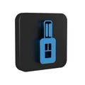 Blue Car key with remote icon isolated on transparent background. Car key and alarm system. Black square button. Royalty Free Stock Photo