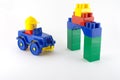 Blue car - mechanical plastic toy Royalty Free Stock Photo