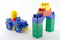 Blue car - mechanical plastic toy Royalty Free Stock Photo