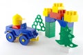Blue car - mechanical plastic toy Royalty Free Stock Photo