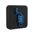 Blue Car muffler icon isolated on transparent background. Exhaust pipe. Black square button. Royalty Free Stock Photo