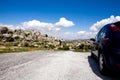 A blue car in nature reserve El Torcal Royalty Free Stock Photo