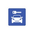 Blue car rental sign vector Royalty Free Stock Photo