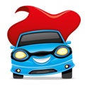 Blue car super hero. Royalty Free Stock Photo