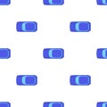 Blue car top view pattern seamless vector Royalty Free Stock Photo