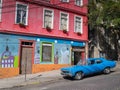 Blue Car in Valparaiso, Chile