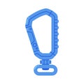 Blue Carabiner or Karabiner as Clip and Shackle Vector Illustration