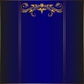 Blue card with golden border
