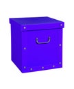 Blue cardboard box, isolated. Royalty Free Stock Photo