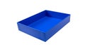 Blue cardboard box isolated on white. Transparent png additional format Royalty Free Stock Photo