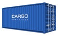Blue cargo container Royalty Free Stock Photo