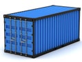 Blue cargo container Royalty Free Stock Photo