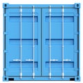 Blue cargo container on white background. 3D rendering Royalty Free Stock Photo