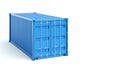 Blue cargo container on white background. 3D rendering Royalty Free Stock Photo