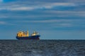 Blue cargo ship Royalty Free Stock Photo