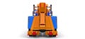 Blue cargo tow truck to transport other big trucks or various heavy machinery. 3d rendering.