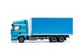 Blue Cargo Truck on white Background. AI
