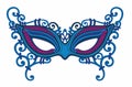Blue carnival mask with decorations. Mardi Gras