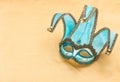 Blue carnival mask harlequin. Holidays background Royalty Free Stock Photo