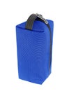 A blue carry on bag with zipper isolated over white Royalty Free Stock Photo
