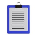 Blue Cartoon Clipboard. 3D rendering. Isolated on white background