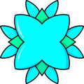 Hand drawing Blue cartoon doodle flower vector Ipad Pro Procreate drawing Royalty Free Stock Photo