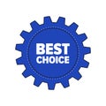 Blue cartoon gear with words `Best Choice`