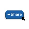 Blue cartoon share button icon Royalty Free Stock Photo