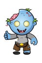 Blue Cartoon Zombie Character