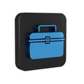 Blue Case or box container for wobbler and gear fishing equipment icon isolated on transparent background. Fishing