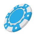 Blue casino token cartoon icon