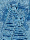 blue cat family father and son