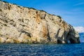 Blue caves at the cliff of Zakynthos island, Greece Royalty Free Stock Photo