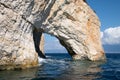 Blue caves in the sea